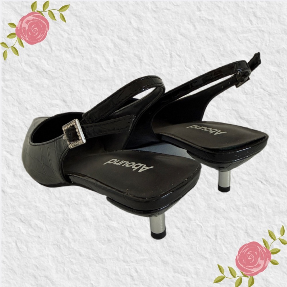 New Abound Lidia Black Slingback Kitten Heel Pump - Picture 5 of 10